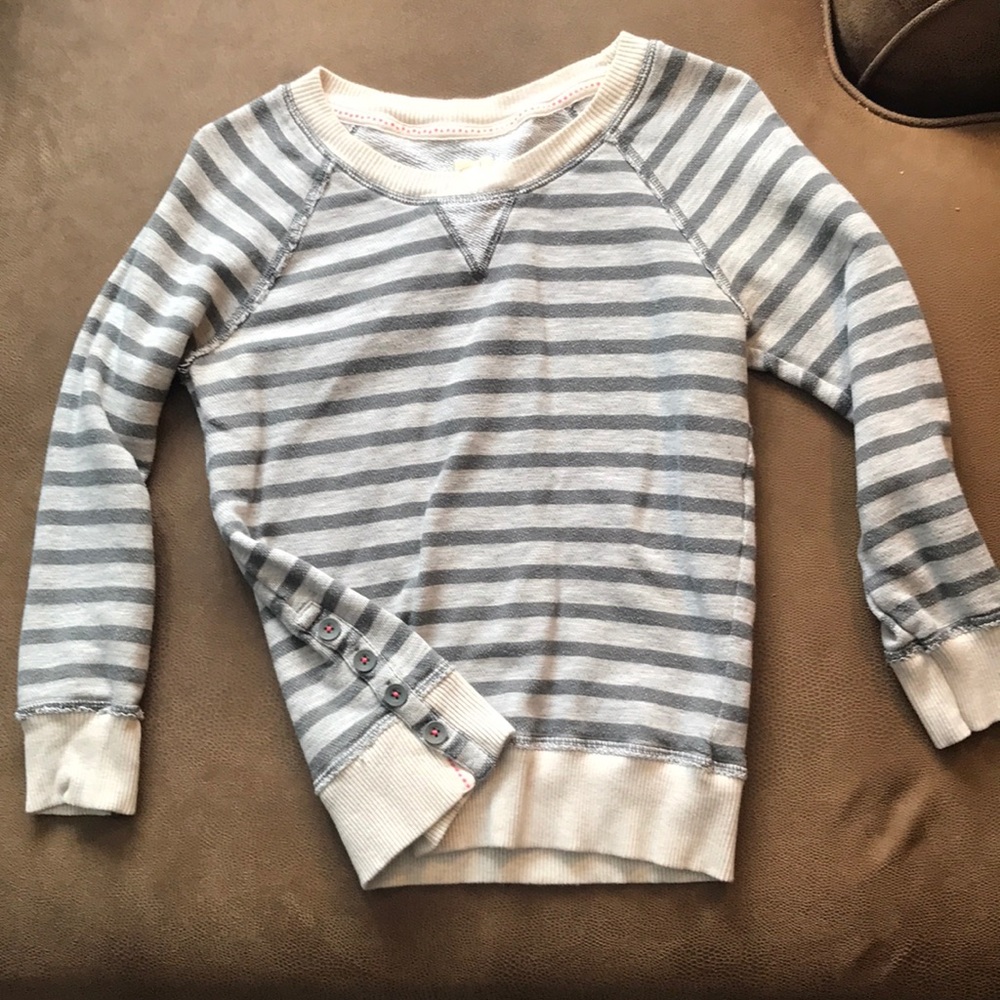Gray Striped Aerie Crewneck